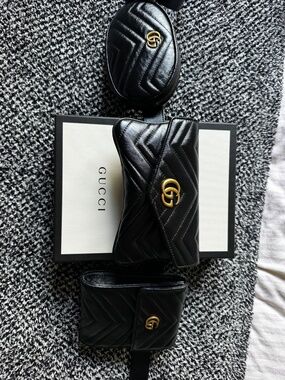 Gucci GG Marmont Quilted Leather Multi-Pouch Belt Bag Size 85